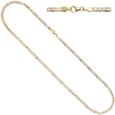 Steg-Panzerkette 333 Gelbgold 3,7 mm 45 cm Gold Kette Halskette Goldkette
