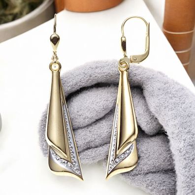 Boutons 333 Gold Gelbgold bicolor Ohrringe Ohrhänger Goldohrringe