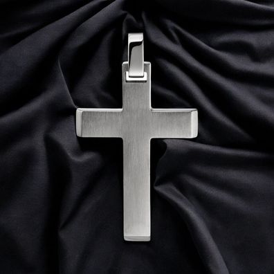 Anhänger Kettenanhänger Kreuz aus Edelstahl mattiert Kreuzanhänger