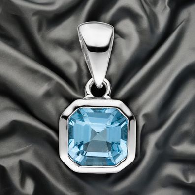 Anhänger 925 Sterling Silber 1 Blautopas hellblau blau Silberanhänger