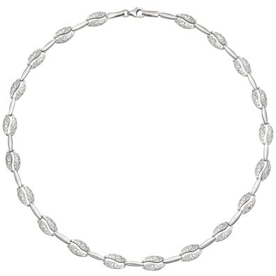 Collier Halskette 925 Sterling Silber gehämmert 45 cm Kette Silberkette