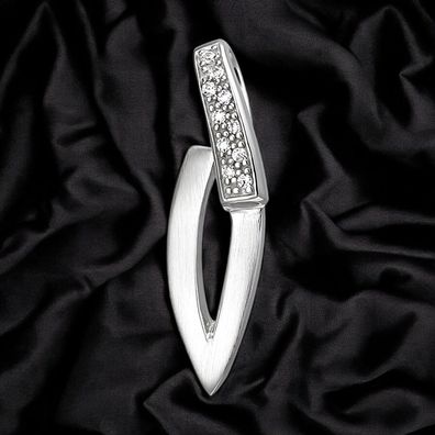 Anhänger 925 Sterling Silber matt 10 Zirkonia Silberanhänger