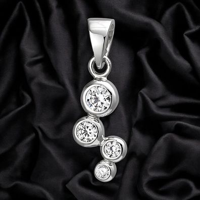 Anhänger 925 Sterling Silber 4 Zirkonia Silberanhänger