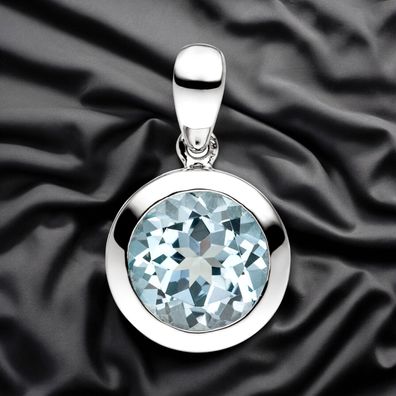 Anhänger 925 Sterling Silber 1 Blautopas hellblau blau
