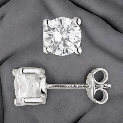 Ohrstecker 925 Sterling Silber 2 Zirkonia
