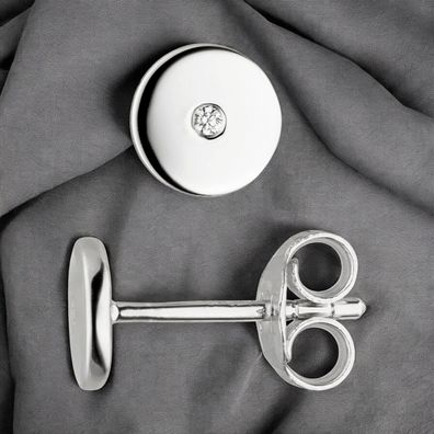 Ohrstecker 925 Sterling Silber 2 Zirkonia