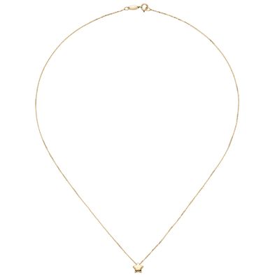 Collier Halskette mit Anhänger Stern 375 Gold Gelbgold 42 cm Kette