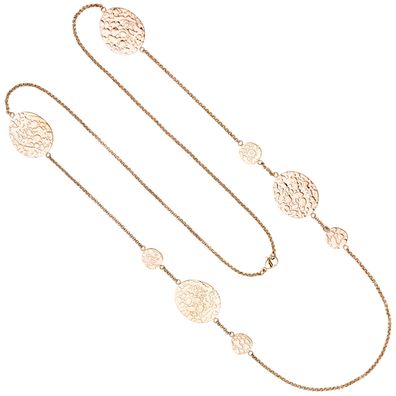 Collier Halskette Edelstahl rotgoldfarben beschichtet 90 cm Kette