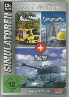 Simulatoren Bundel - Abschlepp, Sprengmeister, Panzer Sim (PC 2012 DVD-Box) NEU