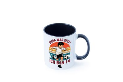 14 Geburtstag | 14 Jahre | Digga was geht ab | Fußball Tasse - Geschenk