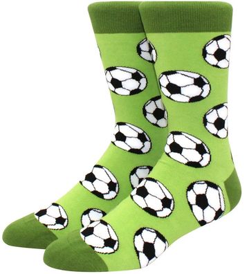 Fußball Sportliche 360° Motiv-Socken - Grüne Football Lustige Motivsocken