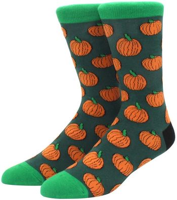 Kürbis Socken - Grün-Orange - Unisex - 36-44