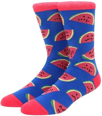 Wassermelonen Socken - Blau-Rot - Fruchtig & Unisex - 36-44