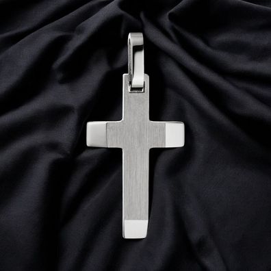 Anhänger Kettenanhänger Kreuz aus Edelstahl mattiert Kreuzanhänger