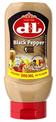 D&L Schwarze Pfeffer Sauce 6x 300ml Squeeze würzig-cremig Steak Burger Pommes Wraps