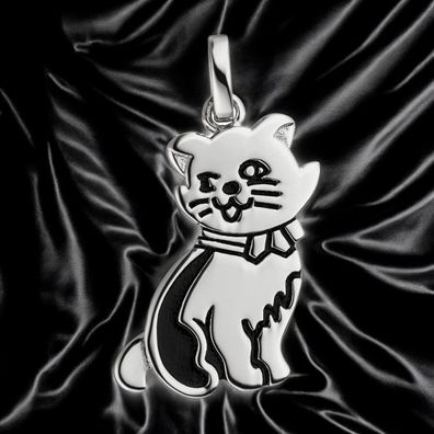 Anhänger Katze 925 Sterling Silber