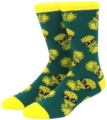 Ananas Socken mit Sonnenbrille - Unisex - 3/4 Länge - 36-44