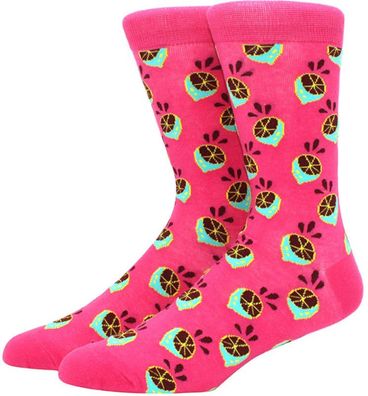 Zitronen Socken in Rosa - Unisex - Größe 36 bis 44