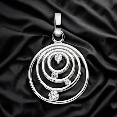 Anhänger 925 Sterling Silber 4 Zirkonia