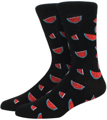 Wassermelonen Socken Schwarz - Unisex - Größe 36 bis 44