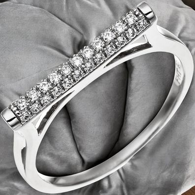 Damen Ring aus 925 Sterling Silber mit 35 Zirkonia Silberring