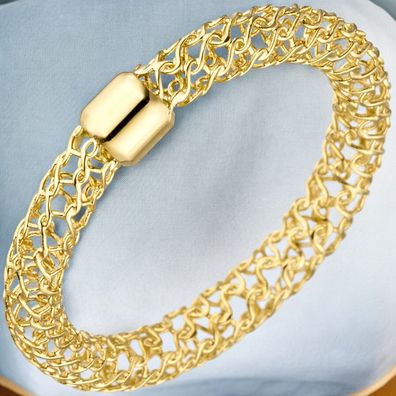 Damen Ring geflochten 750 Gold Gelbgold Goldring mit Geflecht