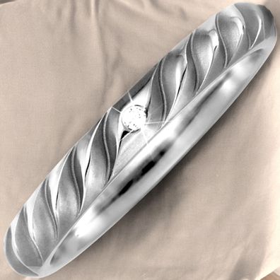 Partner Ring aus Titan teil matt 1 Diamant Brillant Partnerring Titanring