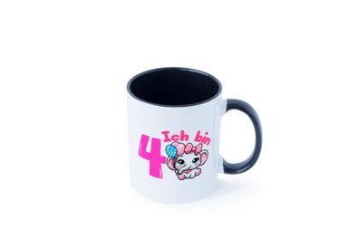 4. Geburtstag | 4 Jahre | Elefant | Mädchen Tasse - Geschenk