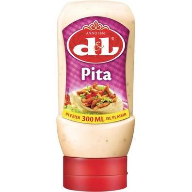 D&L Pita Sauce 3x 300ml Squeeze Knoblauch-Kräuter für Döner Falafel Fleisch Wraps