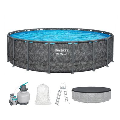 APX365™ Winterfestes Frame Pool Komplett-Set mit Sandfilteranlage Ø 549 x 132 cm,
