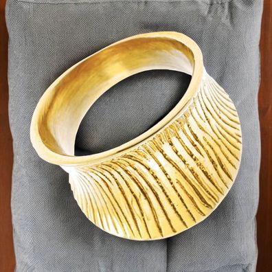 Damen Ring Edelstahl gelbgoldfarben beschichtet breit