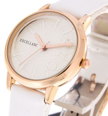 Damenuhr Excellanc Farbe rosegold weiß 30mm