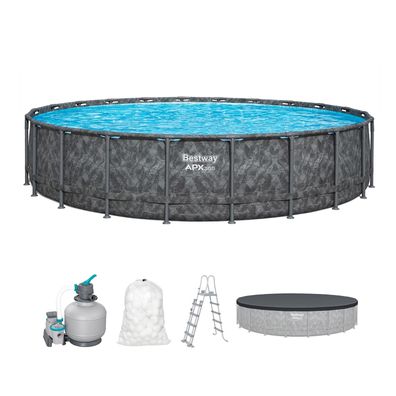 APX365™ Winterfestes Frame Pool Komplett-Set mit Sandfilteranlage Ø 671 x 132 cm,
