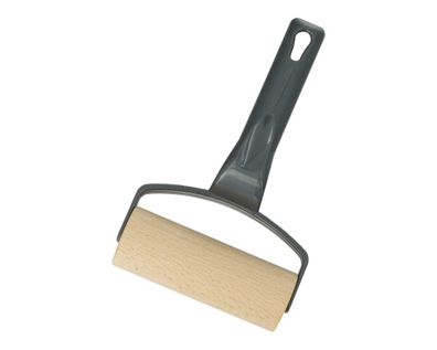 Ergonomischer Teigroller 11 x 19 cm - Holzrolle mit stabilem Kunststoffgriff