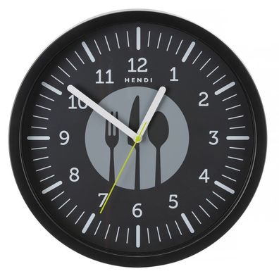 Hendi Wanduhr schwarz 356mm Designer Uhr