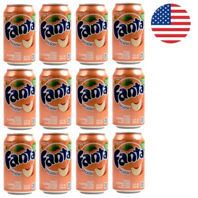 Fanta Peach super sweet - US Import [MHD: 24.06.2025] 12x355 ml