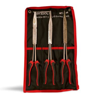 Doppelgelenk Zangen Set 3 teilig für präzises Arbeiten in engen Bereichen