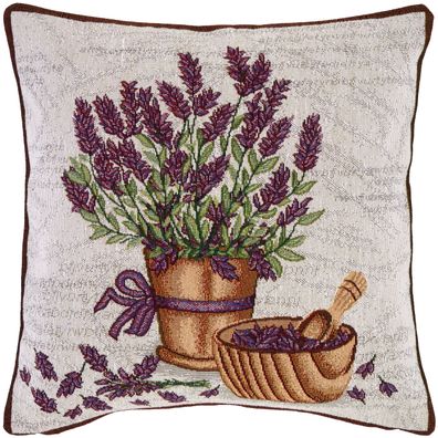 Kissenbezug 40x40 Kissenhülle Gobelin Kissen Dekokissen Bezug Sommer Lavendel