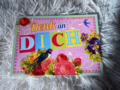 Postkarte Denk an dich - Nostalgie