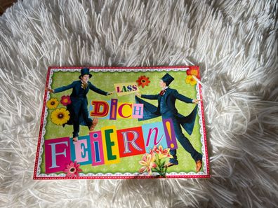Tolle Postkarte * Lass dich feiern! * 8129-39A - Fräulein Blümchen