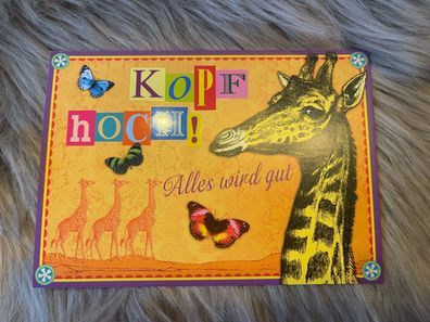 Postkarte * Kopf hoch! Giraffe - Alles wird gut