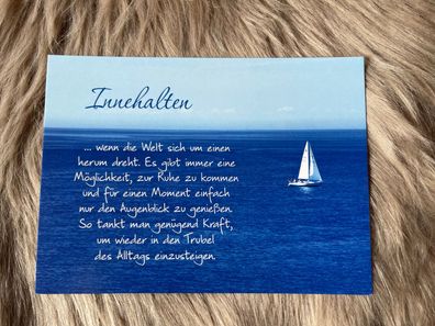 Postkarte, Innehalten... wenn die Welt sich um einen herum dreht