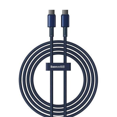Baseus 100W USB-C auf USB-C Ladekabel Tungsten Gold 2m Dunkelblau