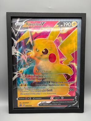 3D-Bild/Effekt-Flip- Pokemon-Pikachu, Raichu-Spielkarte-30x40cm-mit Rahmen