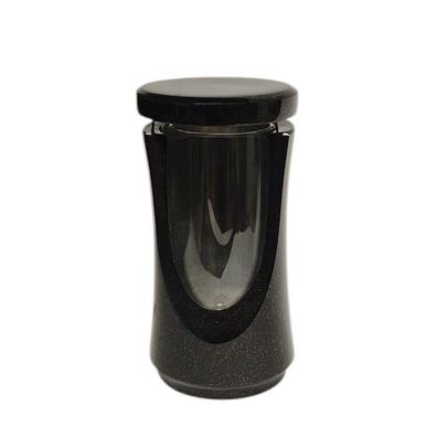 Grablampe Granit Friedhofslaterne Grablaterne mit Glaszilinder schwedisch schwarz