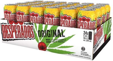 24 Dosen 500ml Desperados Tequila mit 6 % Alc