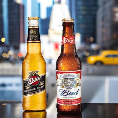 3 x Bud Beer 0,33l & 3x Miller Genuine Draft 0,33l im Mix - USA 6 x 0,33l