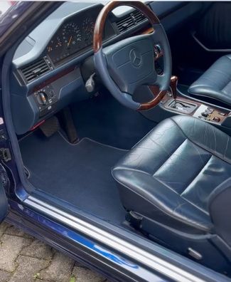 Fußmattensatz passend für Mercedes E-Klasse W124 Limo Velours Elegant pacificblau