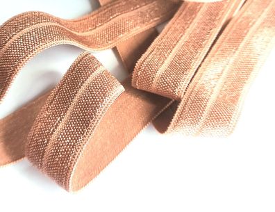 1m x 15mm Falzgummi Rollierband Einfassband elastisch Satinglanz Farbe Zimt
