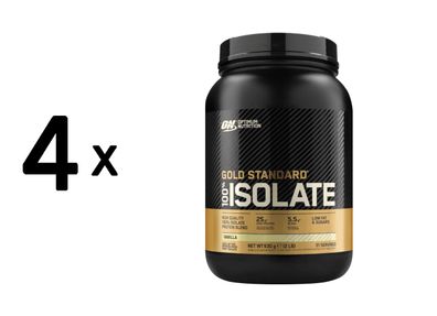 4 x Optimum Nutrition 100% Whey Gold Isolate (2.05lbs) Vanilla